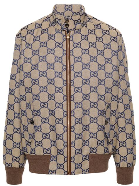 gucci canvas bomber jacket